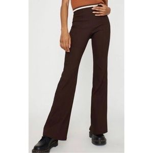 NWOT Garage Dark Brown High Waist Flared Stretch Piper Pants Large